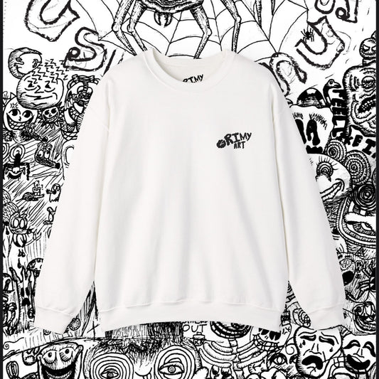 Grimy Art Spider Embroidered Crewneck